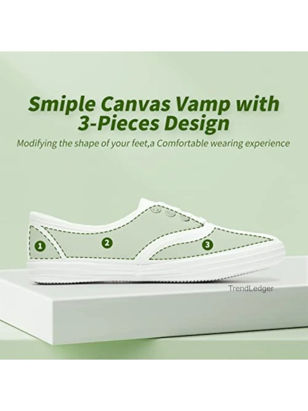 Womens Canvas Sneakers Low Top Lace-Up Casual Tennis Shoes Lightweight
